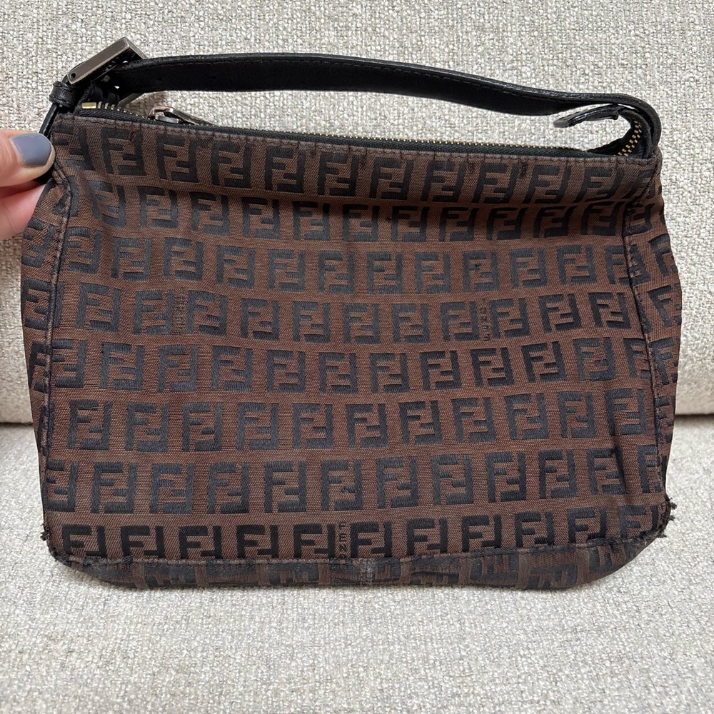 Fendi Brown and Black Belt Bag with Monogram Pattern